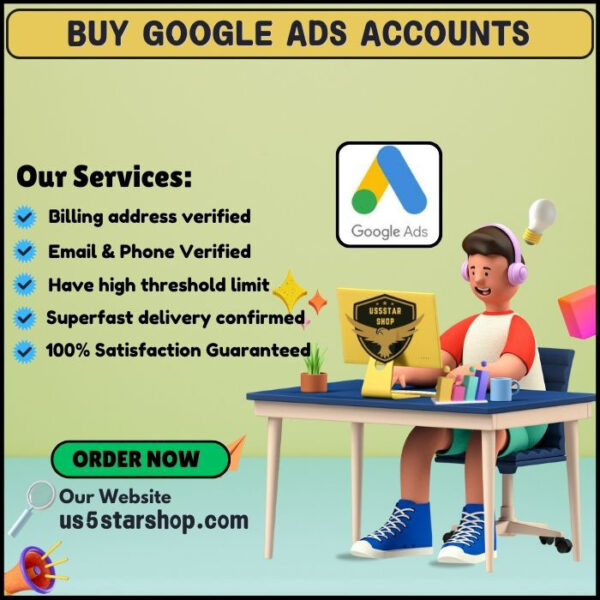 Buy Google Ads accounts for Ads campaign, clients management, and to target global potential audiences. Our accounts have higher limits of spending. Our accounts are verified and safe.